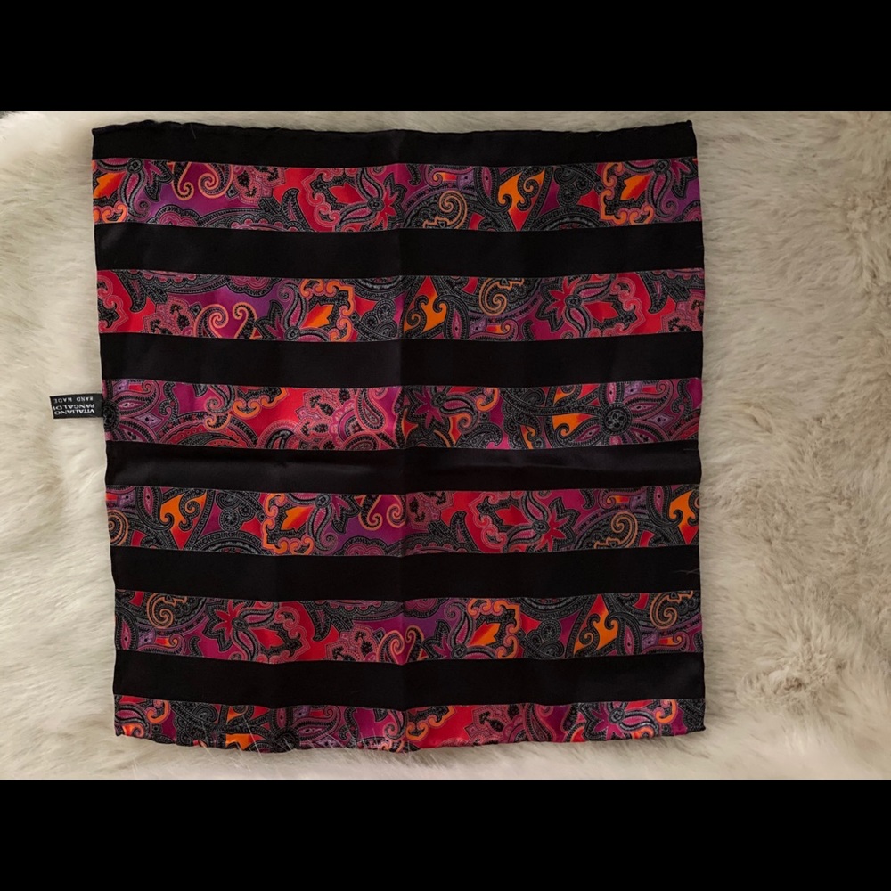 100% red and multi color silk pocket square
